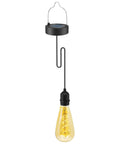 Amber glass hanging solar light with Edison bulb from Two Pack Hanging Solar Lights With Glass Edison Bulbs Solar Powered Lanterns Outdoor Waterproof LED Garden Decor For Patio Yard And Tree Cozy Candlelight Ambience For Parties And Relaxed Evenings