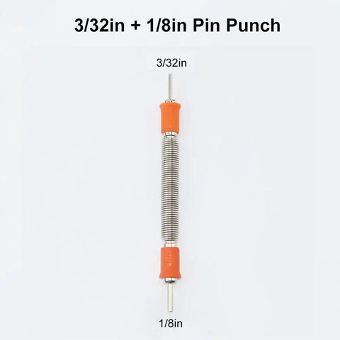 3/32in and 1/8in pin punch from Dual Head Nail Setter And Door Hinge Pin Remover Tool Set Five Piece Kit With Multiple Sizes Spring Center Punches