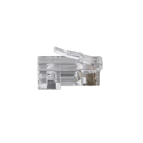 Close-up of Pass Thru RJ45 CAT6 Data Plug Kit With Gold Plated Connectors Modular Pass Through Ethernet Plugs For Fast Secure Terminations