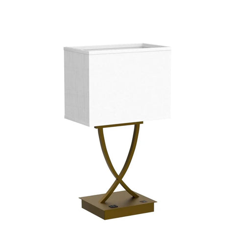 3-Way Dimmable Touch Table Lamp With USB C Port And AC Outlet, Bedside Nightstand Light With White Shade, 21.38 Inch Tall
