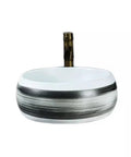 Bathroom Sinks Indoor Countertop Ceramic Basin Outdoor Countertop Washbasin Bathroom Basin Wash Basin Vessel Vanity Sink Bowl Basin with bronze faucet.