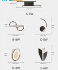 Modern Minimalism LED Wall Lamps 8W Indoor Living Room Bedside Sconces Corridor Office Bedroom Home Decor Wall Lighting Fixtures, sizes and designs overview.