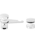 Heavy Duty Frameless Shower Door Latch With No Sweat Bolt Setup, chrome latch and handle for bathroom sliding gates.