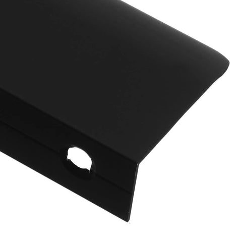 Close-up of Matte Black Aluminum Finger Edge Cabinet Pulls 150mm Hidden Concealed Drawer Handles for Kitchens