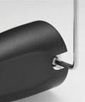 Close-up of installation detail on Matte Black Tub Spout With Diverter for One Half Inch Copper Pipe, heavy duty metal construction.