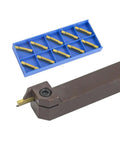 3mm Width Dia 25mm Spring Steel End Face Groove Cutter With MGMN300 Insert for CNC lathe and tool holders, shown with extra inserts