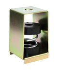 Heavy Duty Spring Vibration Isolator Hangers For HVAC And Plumbing 16 Lb Load Capacity Each showing solid shock mount with spring.