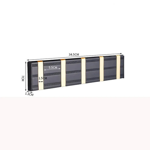 Next Level Wall Mounted Coat Hooks Solid Aluminum Robe Rack Quick Snap Install with dimensions shown 34.5cm x 7cm.