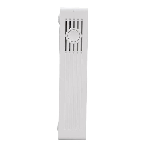 White portable DC UPS backup power supply with button and vents, 6000mAh battery keeps your router on deck and modems running steady through outages.