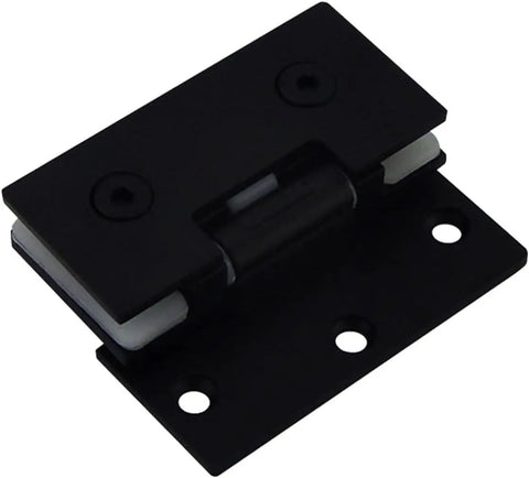 Black stainless steel butt hinge for glass doors and cabinets, frameless bathroom door hardware, anti rust, smooth quiet operation, heavy duty mount