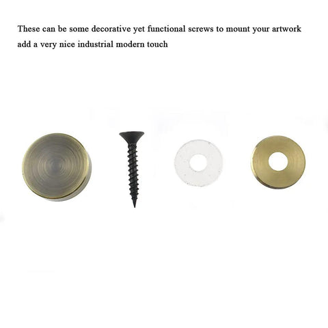 Slick Brushed Copper Mirror Screws With Solid Brass Washers Zero Hassle Install Decorative Fasteners For Bathroom Mirrors Kitchen Backsplash And Weekend Handy Work Projects 8 Pairs detailed view of screws and washers