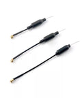 Three black 5.8G 2dBi dipole UFL omni FPV antennas with RG113 cable for Mobula7 and Mobula8 drones, 3 pack, lightweight.