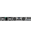 Back view of Badass Rackmount Network Server With Intel Xeon Quad Core Processor Sixty Four Gb Ecc Ram Eight Tera Byte Sata Ssd One Tera Byte Nvme Cache And Four Gigabit Lan Ports For Rock Solid Small Business Data Hosting with ports and fans.