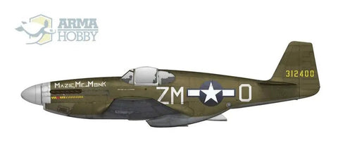 Side view of One Seventy Two Scale F 6C Mustang Expert Set Plastic Aircraft Kit For Builder Friendly Enthusiasts