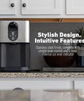 Top Rated Countertop Ice Maker Featuring Slick Self Serve Lever And Built In Self Cleaning Cycle That Whips Up Smooth Chewable Nugget Ice Fast For Any Modern Home Or Office Setup on kitchen countertop.