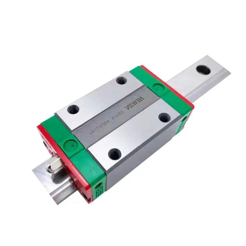 EGH15CA Linear Block For EGH15 Linear Motion Slider Rail Beefy Speed And Load Ready Rock Solid Rigidity And High Precision Taiwan Made One Piece Block For Precise Motion Applications, shown on rail