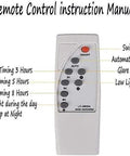 JUDYSSY Led Floodlight Ip67 120W Led Work Light remote control instruction manual with button descriptions and settings.