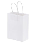 White Paper Bags With Handles 5.9 By 3.1 By 8.2 Inches, 100 Count Tote Favor Bags For Parties And Gifts