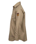Flame Resistant Shirt, 100 Percent Cotton Twill, Lightweight 7 Ounce, Khaki Large, Arc Flash Rated ATPV 11 Cal per cm2 side view