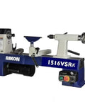Kickass Heavy Duty Cast Iron Midi Lathe Featuring Variable Speed Drive And Secure Four Jaw Chuck Engineered For Precision Woodturning Projects Dead Simple Operation Shop Ready, shown from the left side.