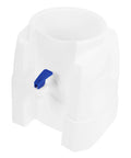 Portable Mini Cold Water Dispenser For Countertop Bottled Water Holder With Slip Design Easy To Clean Space Saving Great For Office And Home Use Grab And Go Compact Desk Side Water Solution showing white body and blue tap.