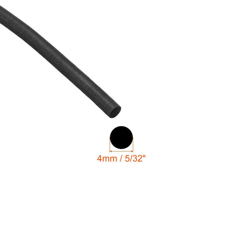 Tough As Nails EPDM Foam Rubber Seal Strip 4mm X 10 Meters round profile, black foam cord for sound dampening.