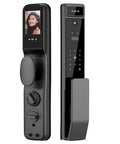 3D Fingerprint Smart Door Lock With Built In Camera And Phone App Control Hassle Free Keyless Entry For Home Security side view and keypad
