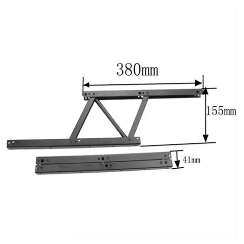 Foldable Spring Table Hinge Kit For Heavy Duty Furniture Support Turns Any Table Into A Lifting Desk Or Cabinet Space Saving Lifting Rack Converter Standalone Desk Frame Upgrade 2pcs, 380mm metal hinge