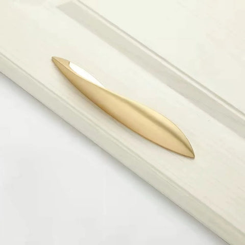 Pearl Gold Arcuate Cabinet Pulls 5 Inch Curved Handles For Drawers And Cabinets, Solid Zinc Alloy, 4 Pack With 3 Screw Lengths