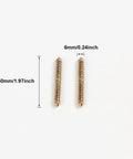 20 Piece Heavy Duty Double End Dowel Screws Iron Threaded Wood Connecting Bolts For Furniture Assembly And Woodworking Projects Tough As Nails Bulletproof Hold 8X60mm Hardware Set showing two dowel screws measuring 50mm.