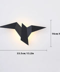 Rock Solid Iron Wall Lamp LED Sconce With Dead Simple Nordic Design For Bedroom Hallway Living Room, 33.5x16cm black design.