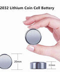Dead Nuts Reliable 50 Pack CR2032 3 Volt Lithium Coin Batteries With Five Year Shelf Life For Car Remotes Keyless Entries Digital Watches Calculators And Computers Big Time Power Boost shown with hand for size comparison.