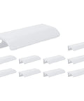 10Pcs White Arc Surface Drawer Pulls For Cabinets And Furniture, White Edge Handles, Hidden Cabinet Pulls, 2.52 Inch Hole Diameter 64mm