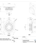 Technical diagram of Ball Bearing Flange Unit With Four Bolts Eccentric Collar, 40mm bore, cast iron housing, vibration dampening.