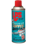 Spray On Copper Anti Seize Lubricant, 12 Oz Aerosol can, front view, red cap, labeled for high temperature protection