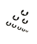 Beefed Up Black Carbon Steel External Retaining Ring Kit For Shafts M1.2 To M15, E Clip Circlips assortment display