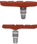 Thinline Threaded Salmon Brake Pad 71.8 Millimeter for Bicycle V Brakes, low profile design, hardened steel backbone, water grooves visible