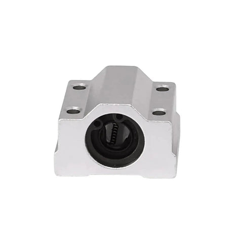 Premium Grade SC8UU 8mm Linear Motion Ball Bearing Bushing For CNC Router And 3D Printer Shafts front view showing steel aluminum design.