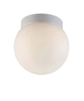 Niveous 6 Inch LED Flush Mount Light 2700K White with Mouth Blown Etched Opal Glass and Aluminum Canopy, Front View