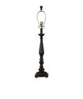 Black 32 Inch Table Lamp With Burlap Shade, Candlestick Style for Living Room, Dining Room, Bedroom or Office, elegant base visible
