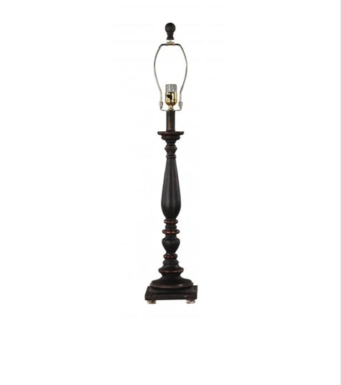 Black 32 Inch Table Lamp With Burlap Shade, Candlestick Style for Living Room, Dining Room, Bedroom or Office, elegant base visible