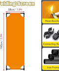 Three Panel Lightweight Welding Screen Spark Barrier with heat-resistant fiberglass, connecting buckles, iron frame for garage shop.