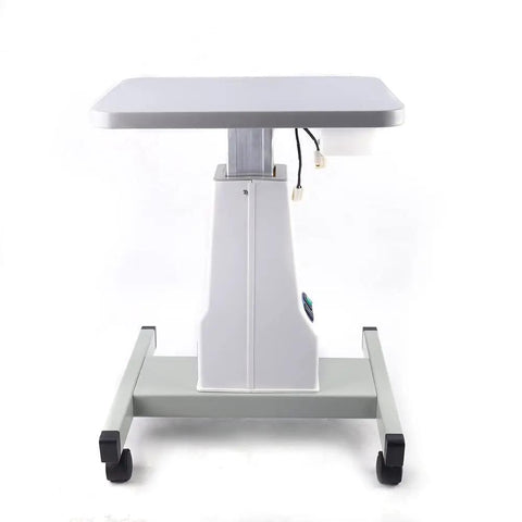 Pro Grade Motorized Optical Instrument Table With Adjustable Height For Slit Lamp And Eyeglass Measurements In Vision Clinics And Optical Stores, 15.75 By 18.9 Inches, Heavy Duty H Shaped Base front view