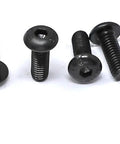 Four hex socket button head cap screws showing thread detail, part of 50 Pack M5 X 14mm Hex Socket Button Head Cap Screws 0.8mm Pitch 10.9 Grade