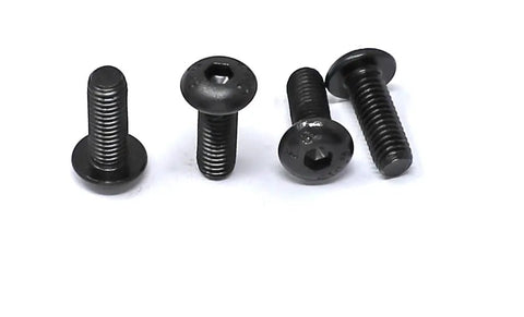 Four hex socket button head cap screws showing thread detail, part of 50 Pack M5 X 14mm Hex Socket Button Head Cap Screws 0.8mm Pitch 10.9 Grade