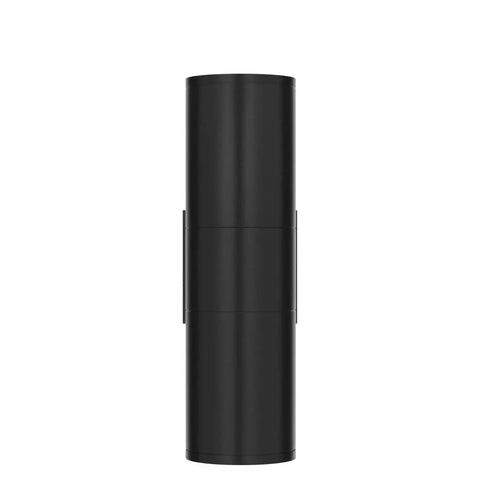 Dusk to Dawn Outdoor Wall Light Set With Sensor Auto On Auto Off Aluminum Waterproof Exterior Sconce For Porch Patio And Backyard ETL Listed 4 Pack No Switch Needed For Homes And Yards, showing front view of cylindrical black aluminum sconce