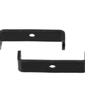 Black metal Beefy U Shaped Shelf Brackets With Center Hole, heavy duty, for garage or industrial shelving support.