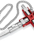 Universal Construction Control Cabinet Key With Plug In Magnetic Support, showing die-cast zinc profiles and chain.