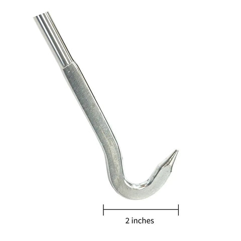 Close-up of S50C carbon steel hook from Manhole Cover Hook Set 13.7 Inch Handy Size Lift Tool for Lids and Gutters Made in Japan.