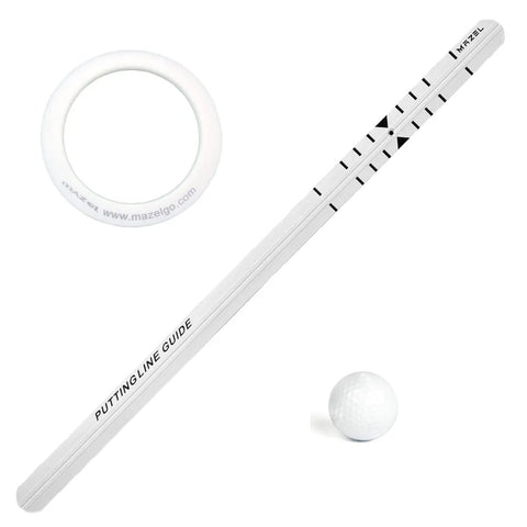 Three In One Alloy Steel Golf Putting Aid Set with alignment rail, cup ring, and practice ball for precision control and feedback